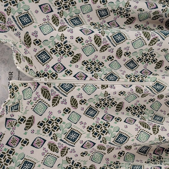 BLAIR Pullover Quarter To Half Zip With Kangaroo Front Pocket Green Print 3X - Picture 4 of 9